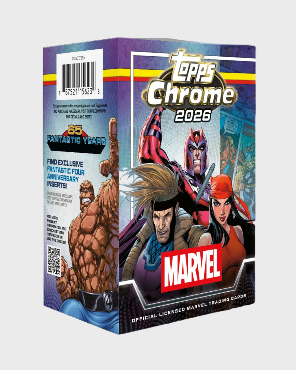 Value Box Chrome Topps Marvel Comics 2026, vue de face
