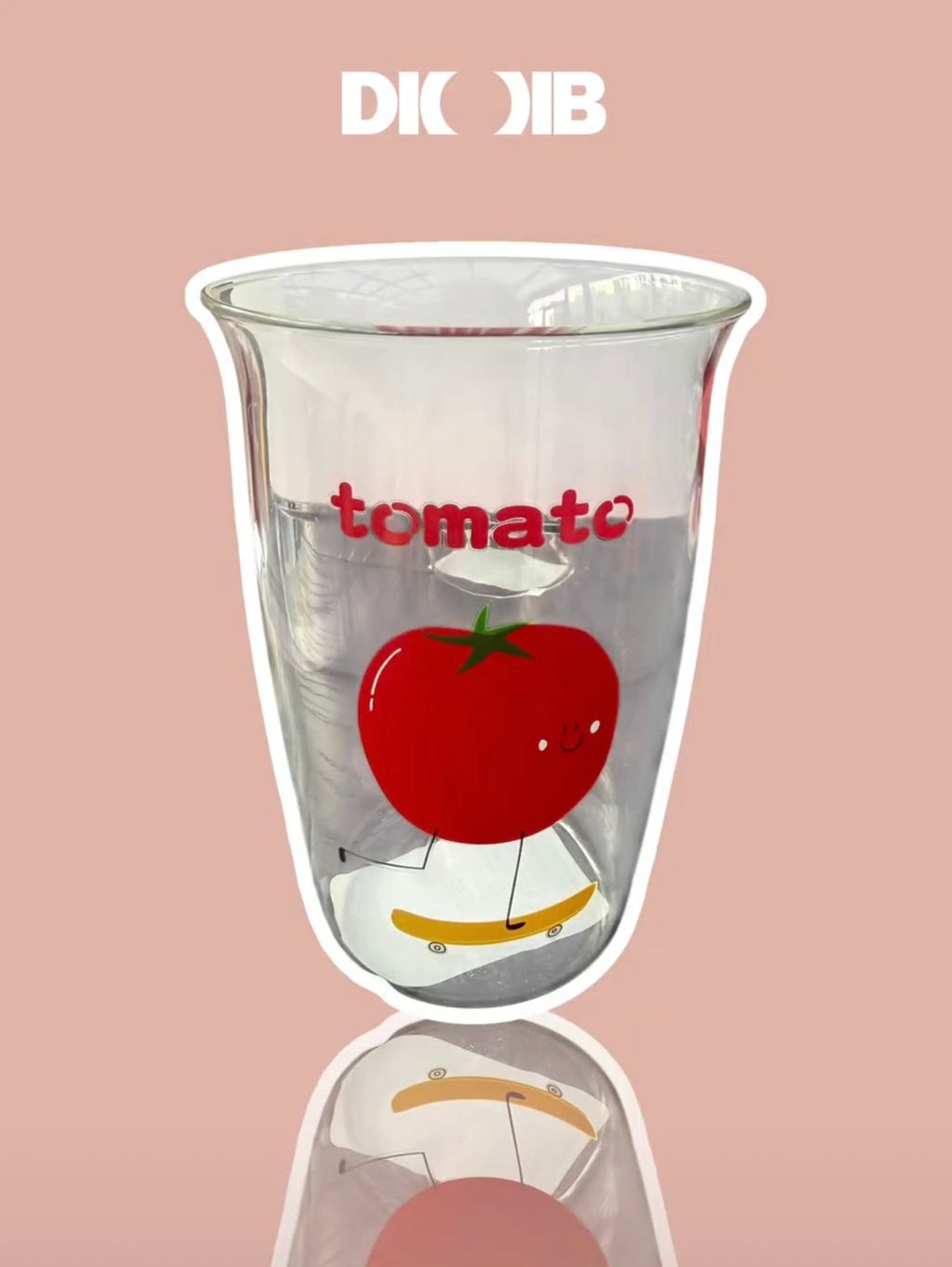 Verre motif tomate DIOIB transparent en verre borosilicate, vue ambiance